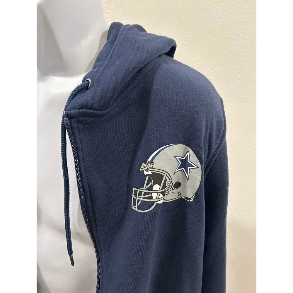 NFL Ultra Game Dallas Cowboys Mens Navy Blue Full Zip Hoodie Sweatshirt NEW - Picture 7 of 13